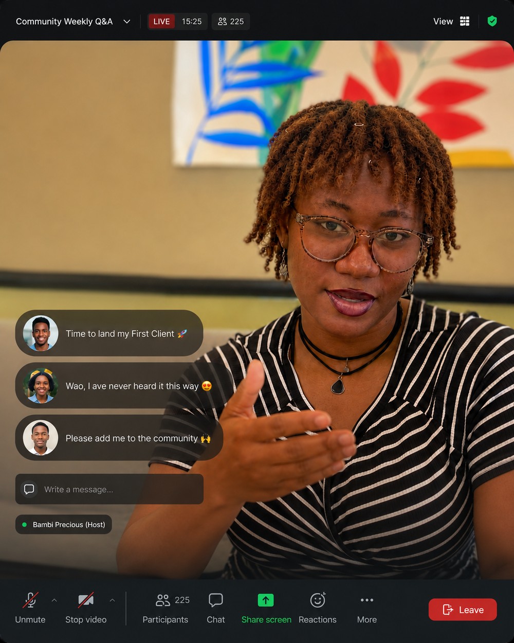 [INSTRUCTOR 1 NAME] hosting a live B.G.I.T. session